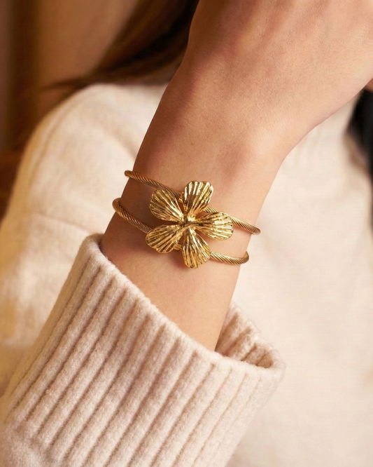 Solika Gold Flower Cuff