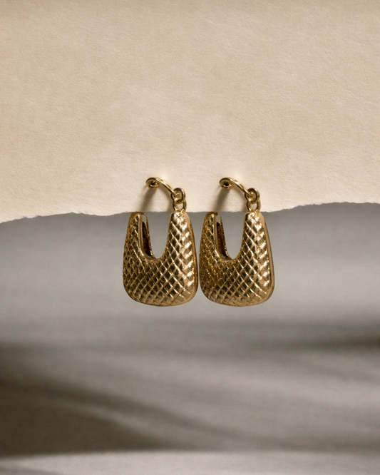 Solika Textured Gold U-Hoops