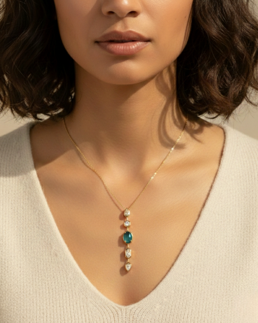 Solika Green Drop Necklace