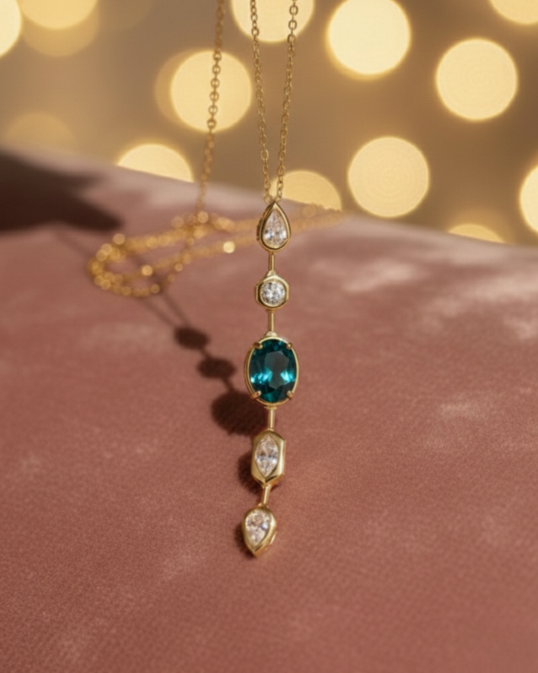 Solika Green Drop Necklace