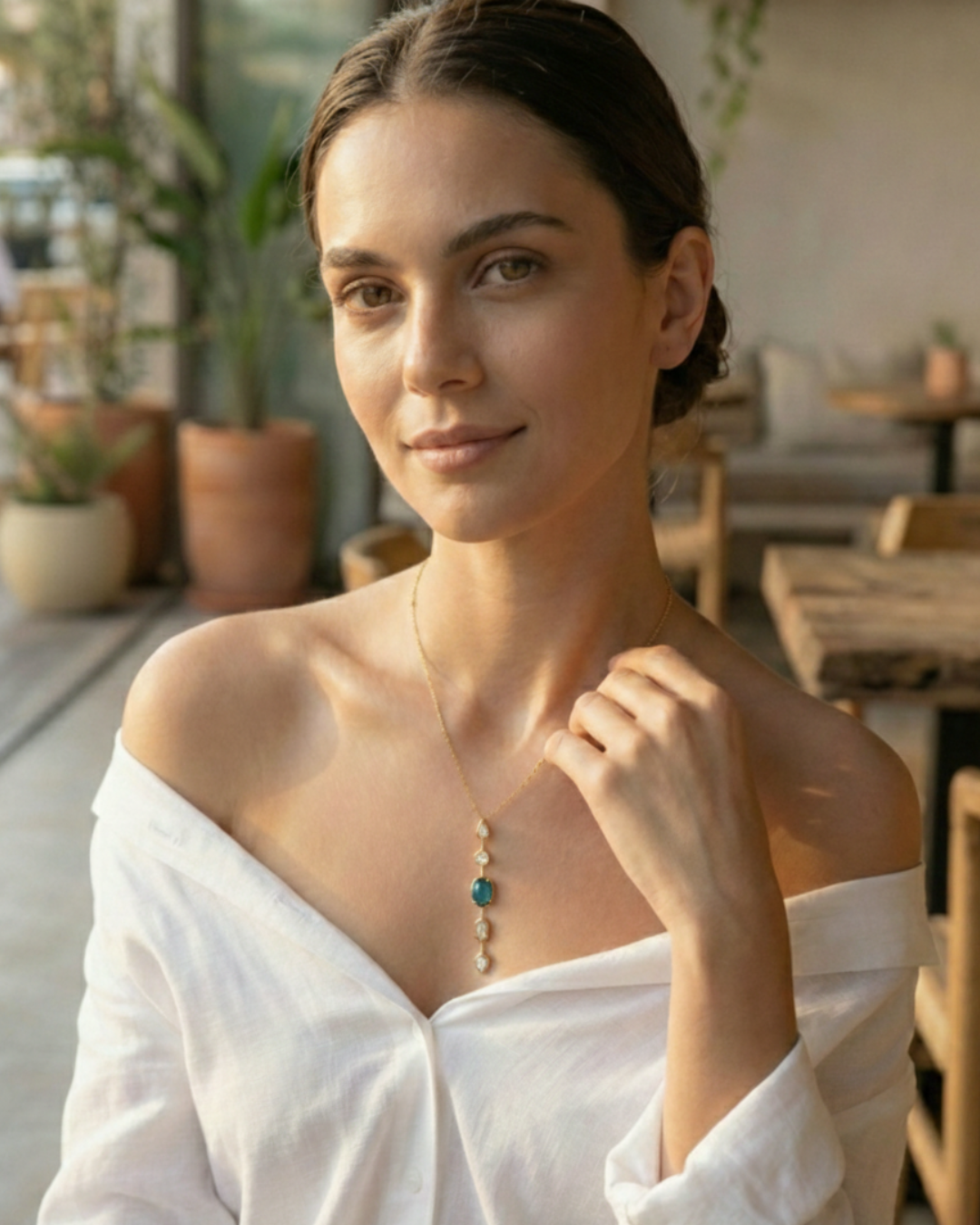 Solika Green Drop Necklace