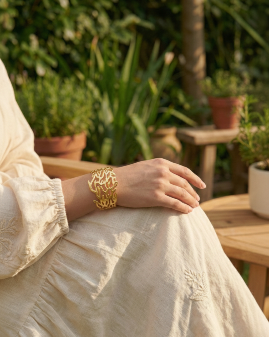 Solika Coral Gold Cuff