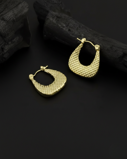 Solika Textured Gold U-Hoops